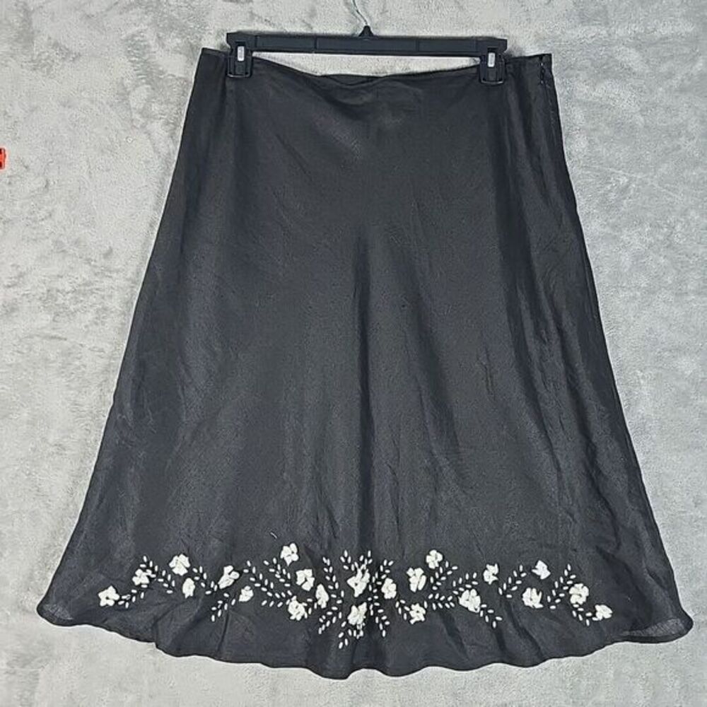 Carole Little Skirt Womens 14 Black Jewled Casual A Line Preppy Workwear